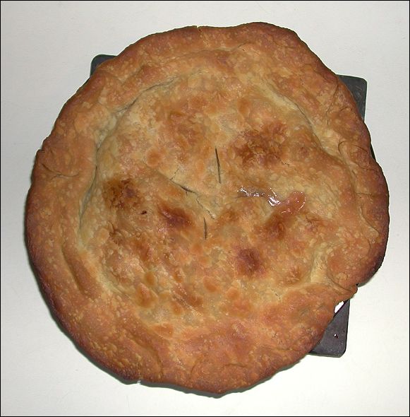 Rhubarb pie backed by Janice Putman, Sunday afternoon, May 20, 2001.